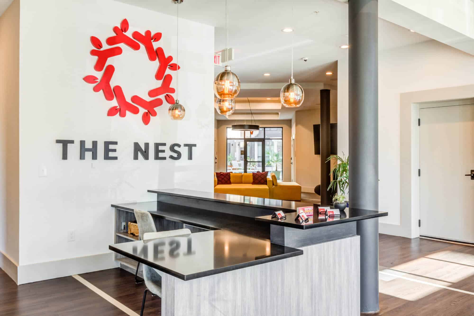 the nest at university center luxury off campus apartments near winthrop university front desk leasing office