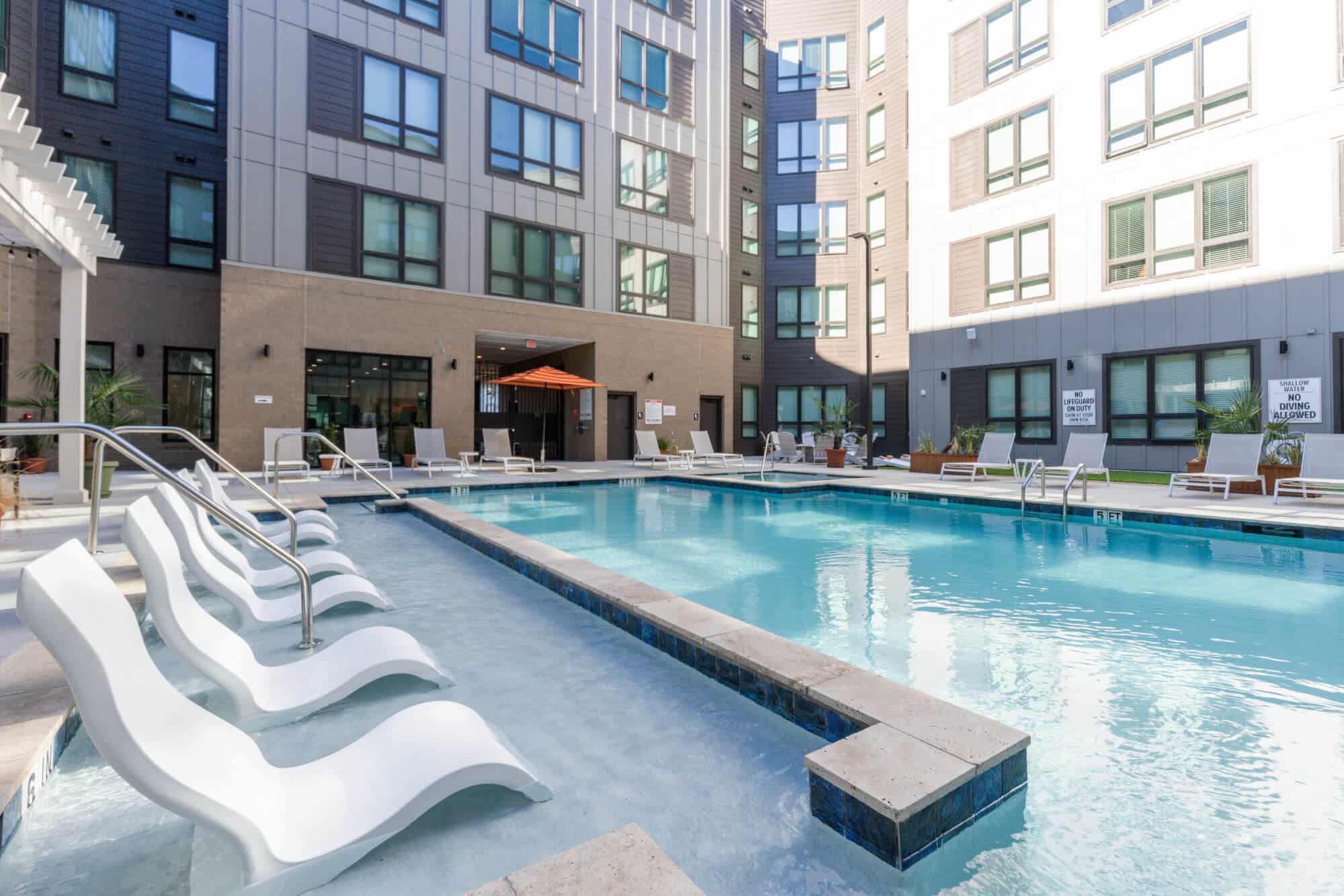 the nest at university center luxury off campus apartments near winthrop university resort style pool